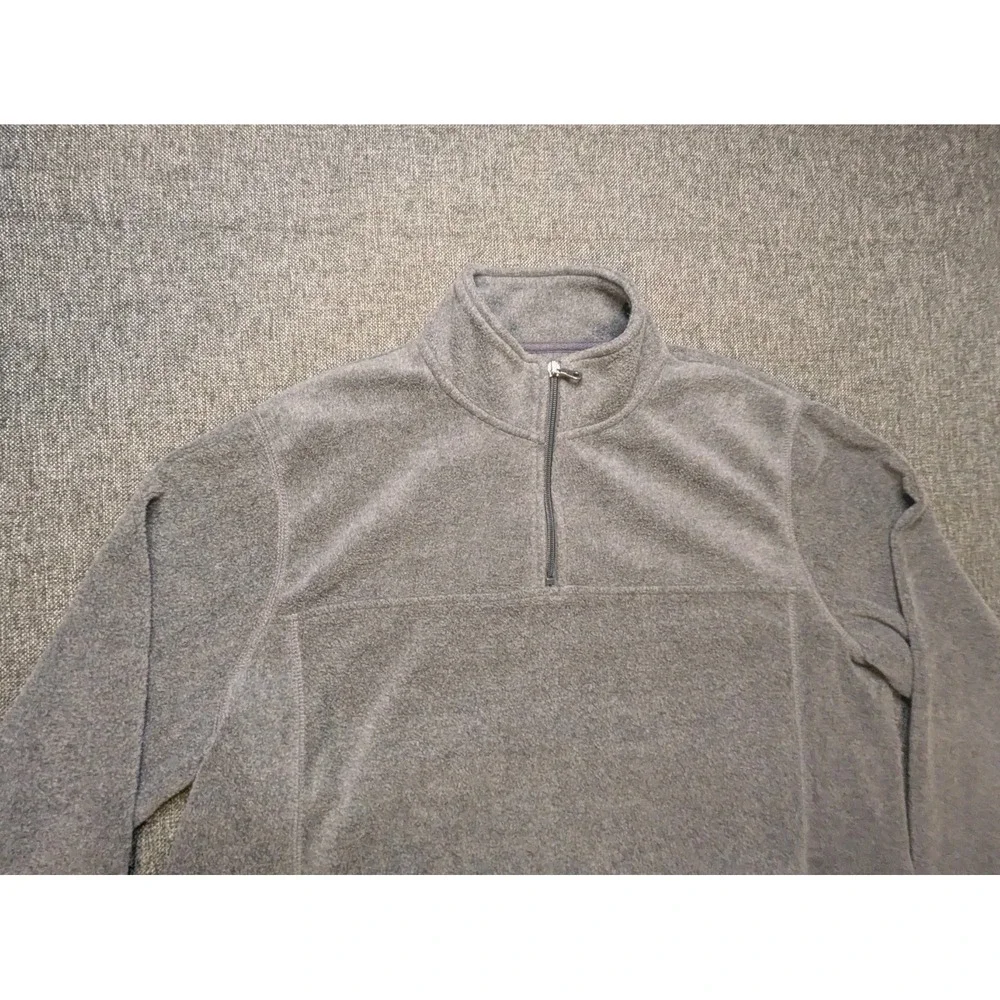 Croft &‎ Barrow Men's Fleece Pullover Jacket Large 1/4 Zip Gray Sweatshirt